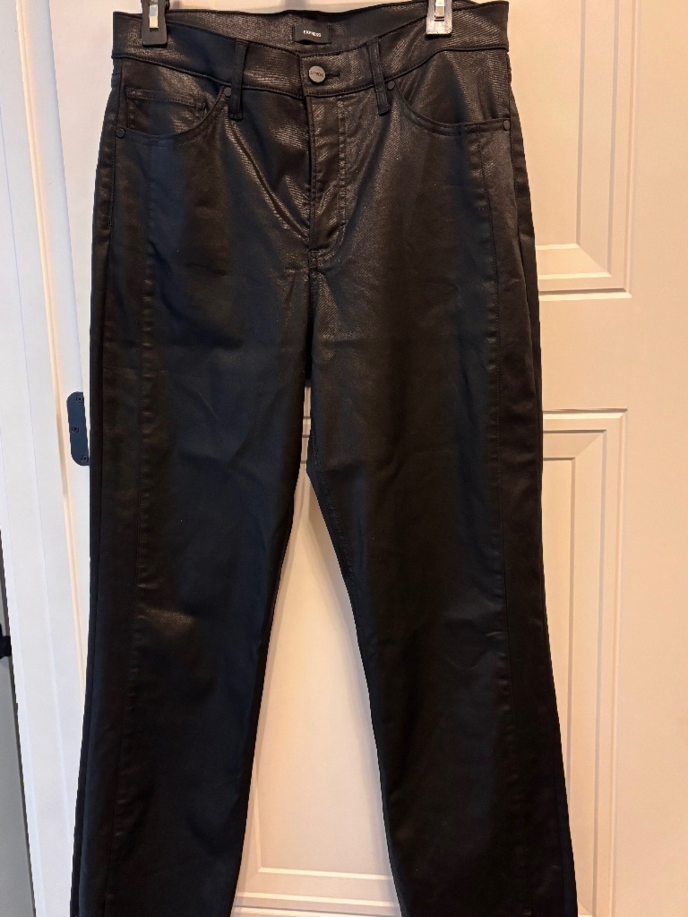 Leather look jeans